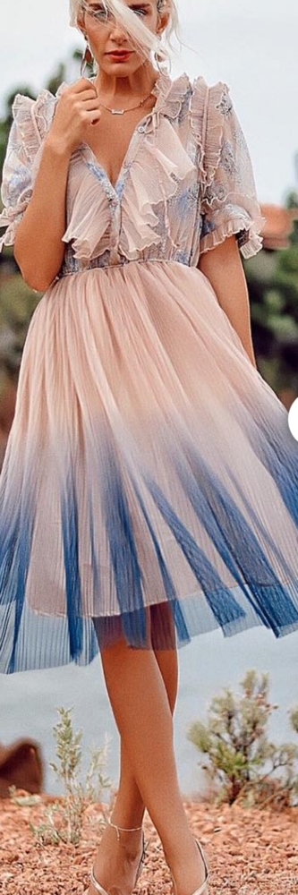 Woman's New dress princess ombre summer